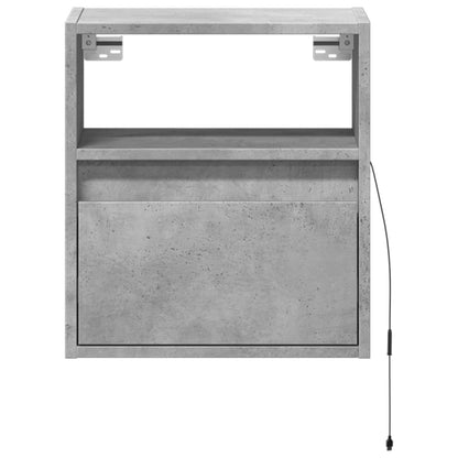 vidaXL TV Wall Cabinet with LED Lights Concrete Grey 41x31x45 cm