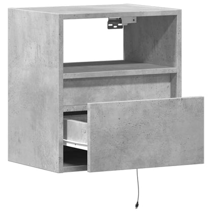 vidaXL TV Wall Cabinet with LED Lights Concrete Grey 41x31x45 cm