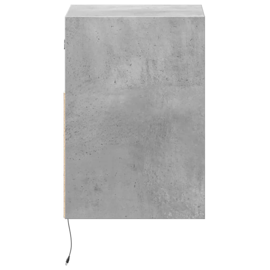 vidaXL TV Wall Cabinets with LED Lights 2 pcs Concrete Grey 41x31x45 cm