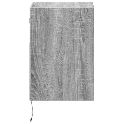 vidaXL TV Wall Cabinet with LED Lights Grey Sonoma 41x31x45 cm