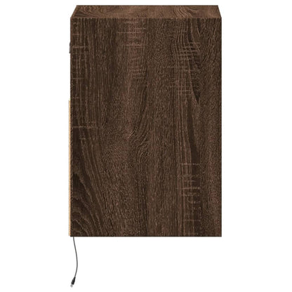 vidaXL TV Wall Cabinets with LED Lights 2 pcs Brown Oak 41x31x45 cm