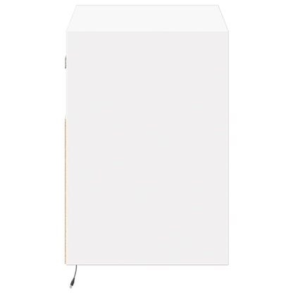 vidaXL TV Wall Cabinet with LED Lights White 80x31x45 cm