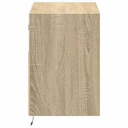 vidaXL TV Wall Cabinet with LED Lights Sonoma Oak 80x31x45 cm