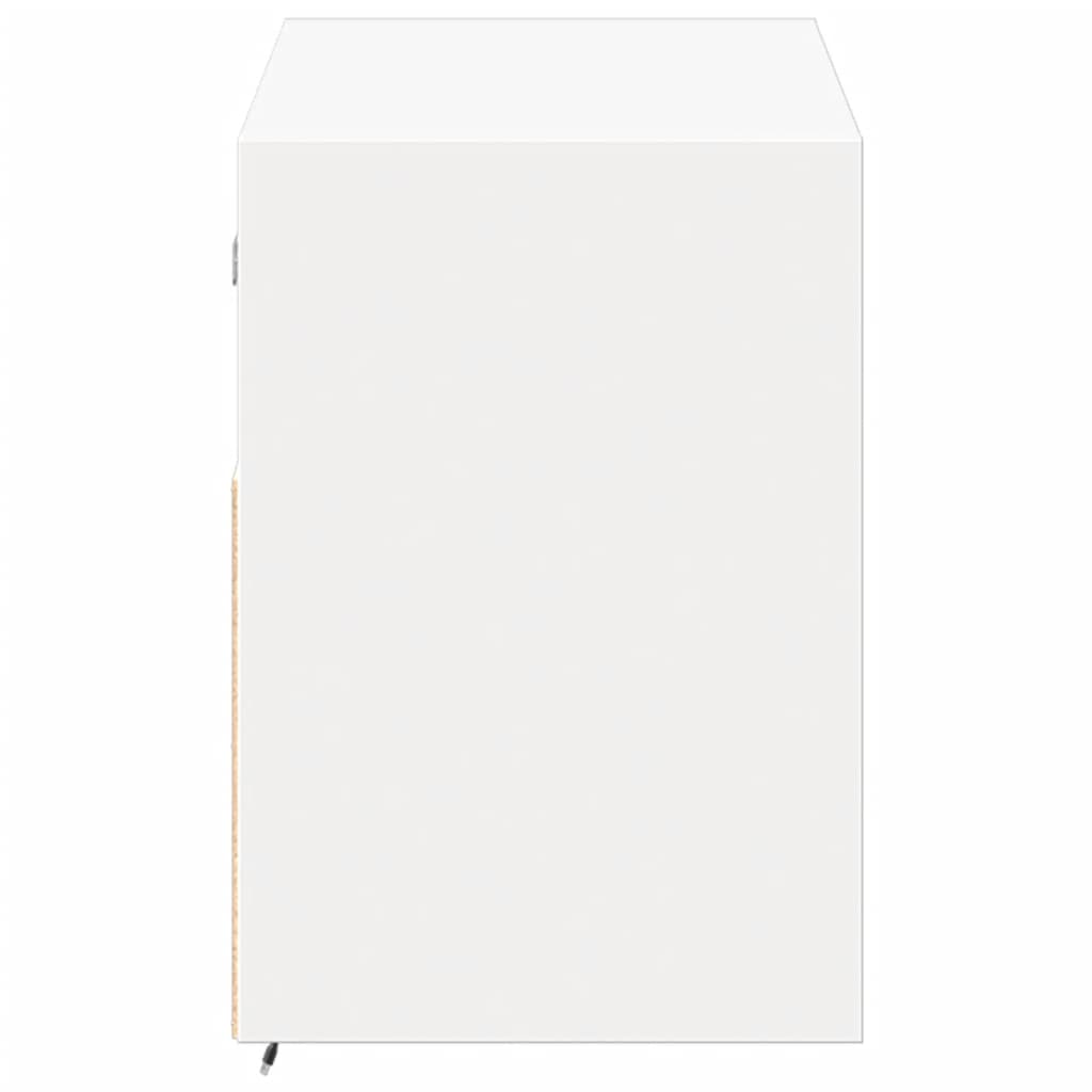 vidaXL TV Wall Cabinet with LED Lights White 100x31x45 cm