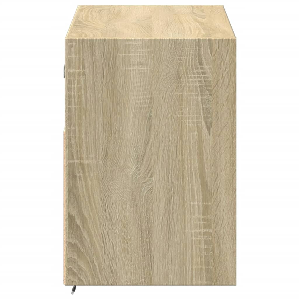 vidaXL TV Wall Cabinet with LED Lights Sonoma Oak 100x31x45 cm