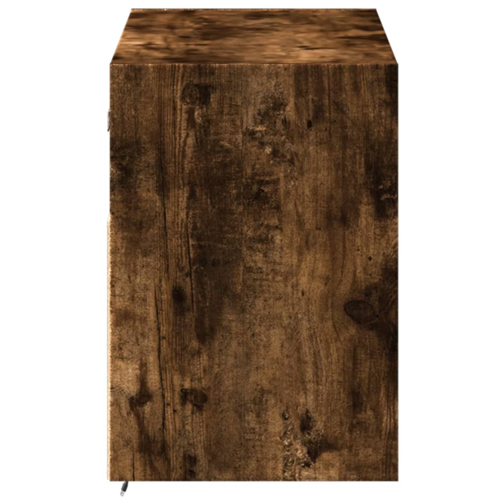 vidaXL TV Wall Cabinet with LED Lights Smoked Oak 100x31x45 cm