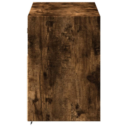 vidaXL TV Wall Cabinet with LED Lights Smoked Oak 100x31x45 cm