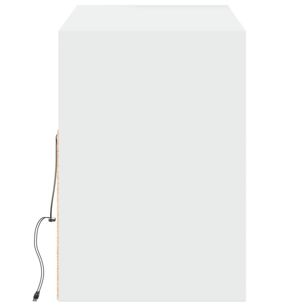 vidaXL TV Wall Cabinet with LED Lights White 130x31x45 cm