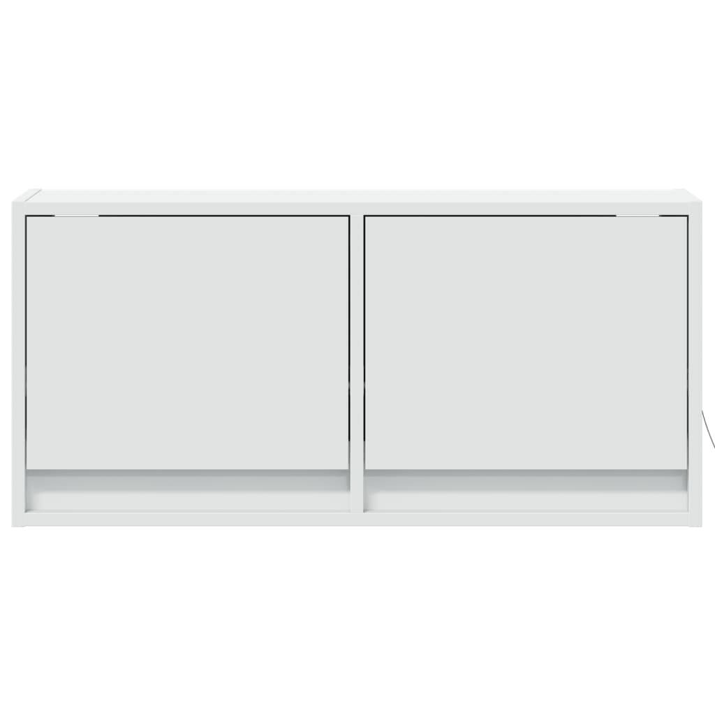 vidaXL TV Wall Cabinet with LED Lights White 80x31x35 cm