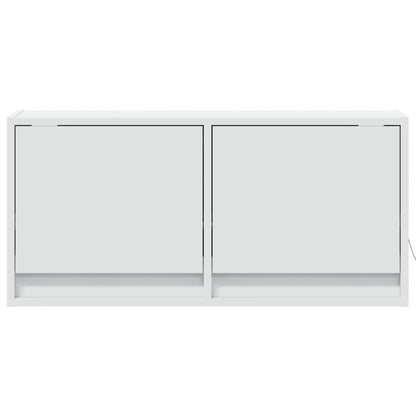 vidaXL TV Wall Cabinet with LED Lights White 80x31x35 cm