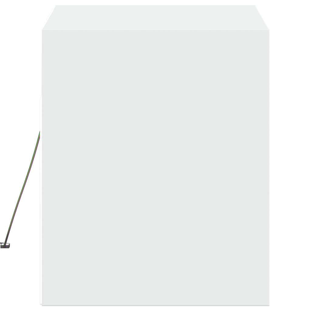 vidaXL TV Wall Cabinet with LED Lights White 80x31x35 cm
