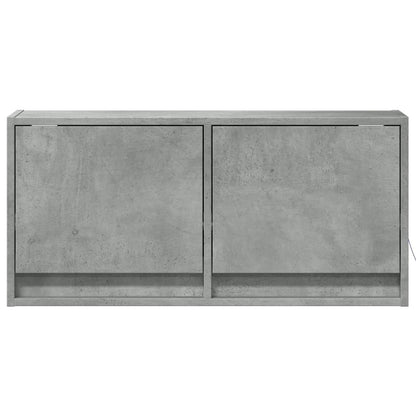 vidaXL TV Wall Cabinet with LED Lights Concrete Grey 80x31x35 cm
