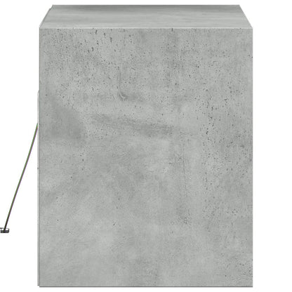 vidaXL TV Wall Cabinet with LED Lights Concrete Grey 80x31x35 cm