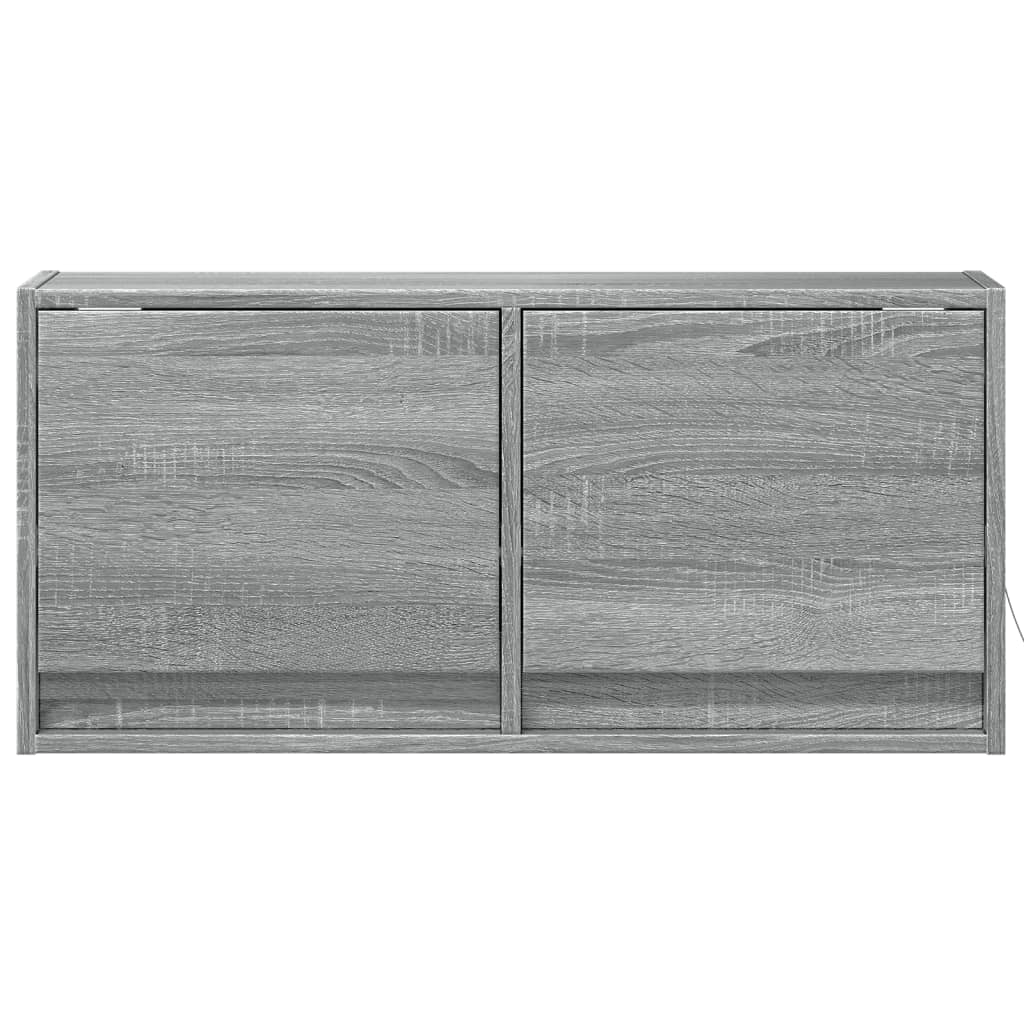 vidaXL TV Wall Cabinet with LED Lights Grey Sonoma 80x31x35 cm