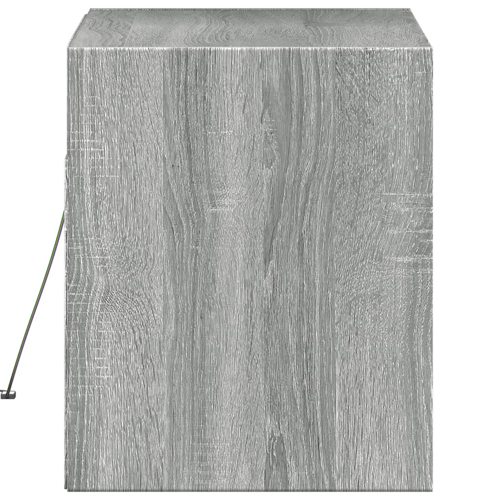 vidaXL TV Wall Cabinet with LED Lights Grey Sonoma 80x31x35 cm