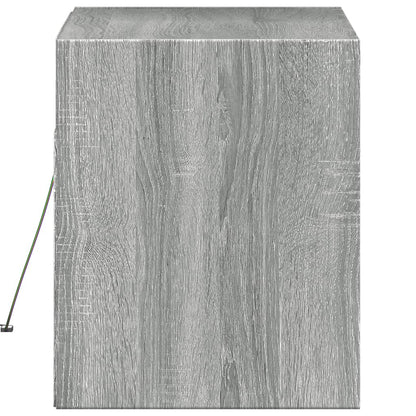 vidaXL TV Wall Cabinet with LED Lights Grey Sonoma 80x31x35 cm