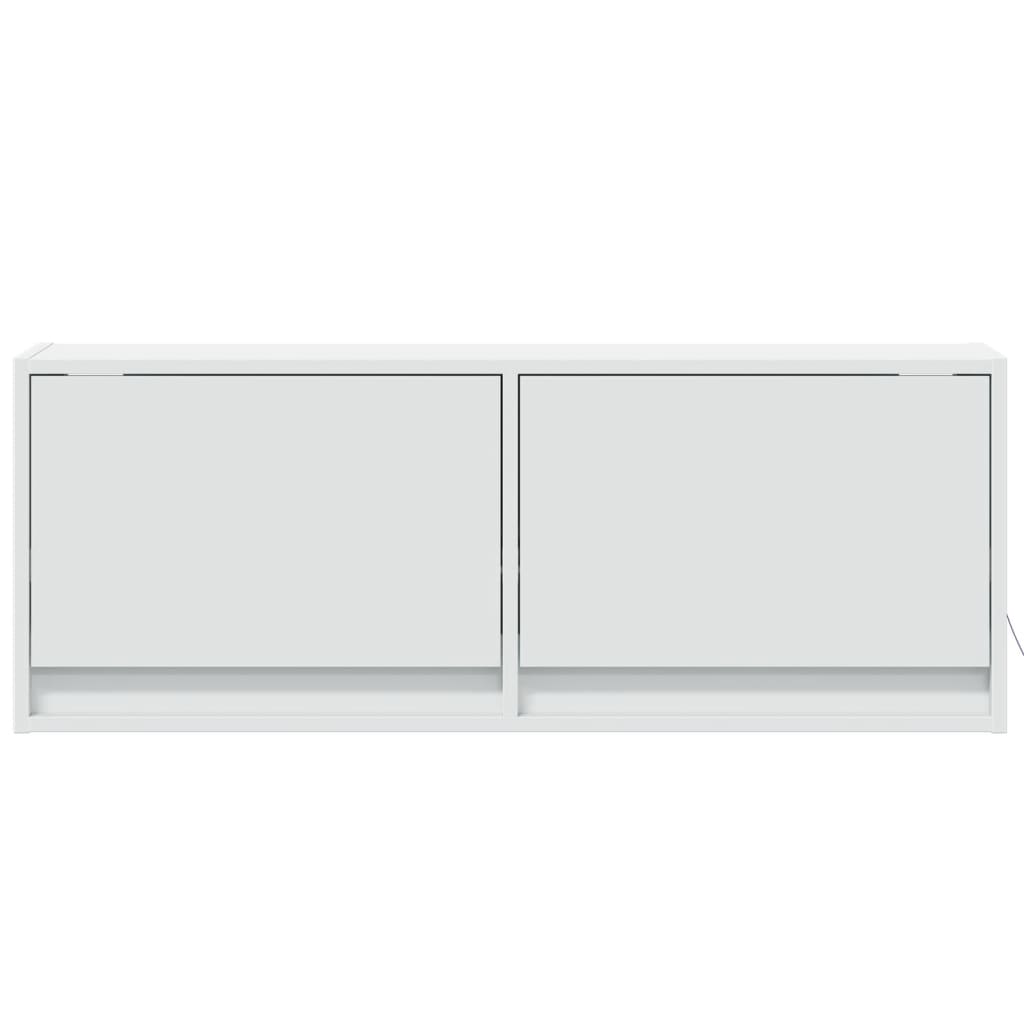 vidaXL TV Wall Cabinet with LED Lights White 100x31x35 cm