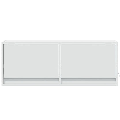 vidaXL TV Wall Cabinet with LED Lights White 100x31x35 cm