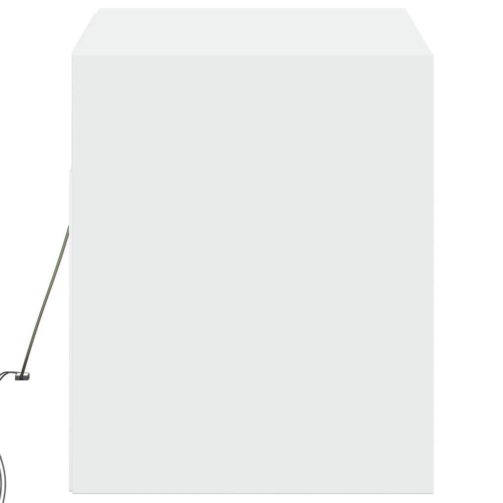 vidaXL TV Wall Cabinet with LED Lights White 100x31x35 cm