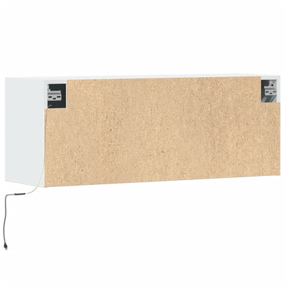 vidaXL TV Wall Cabinet with LED Lights White 100x31x35 cm