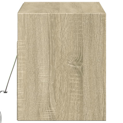 vidaXL TV Wall Cabinet with LED Lights Sonoma Oak 100x31x35 cm
