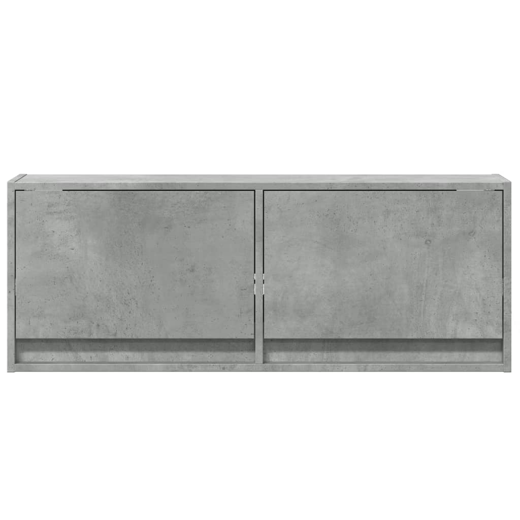 vidaXL TV Wall Cabinet with LED Lights Concrete Grey 100x31x35 cm