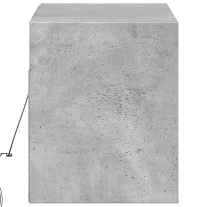 vidaXL TV Wall Cabinet with LED Lights Concrete Grey 100x31x35 cm