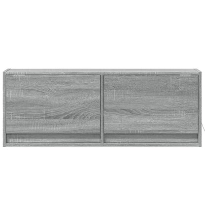vidaXL TV Wall Cabinet with LED Lights Grey Sonoma 100x31x35 cm