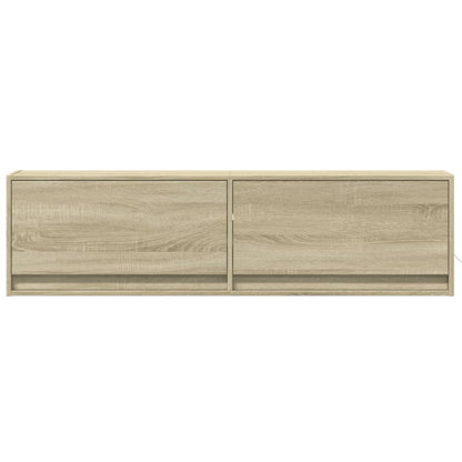 vidaXL TV Wall Cabinet with LED Lights Sonoma Oak 140x31x38 cm