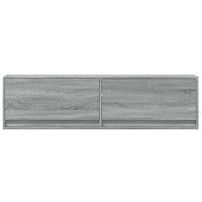 vidaXL TV Wall Cabinet with LED Lights Grey Sonoma 140x31x38 cm