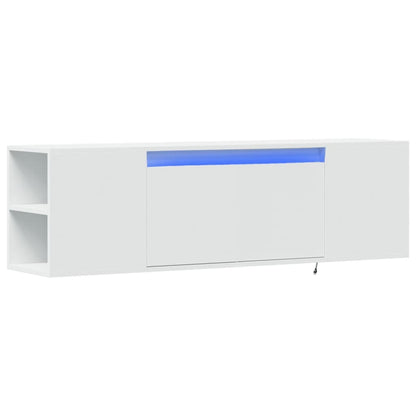 vidaXL TV Wall Cabinet with LED Lights White 135x31x39.5 cm