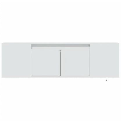 vidaXL TV Wall Cabinet with LED Lights White 135x31x39.5 cm