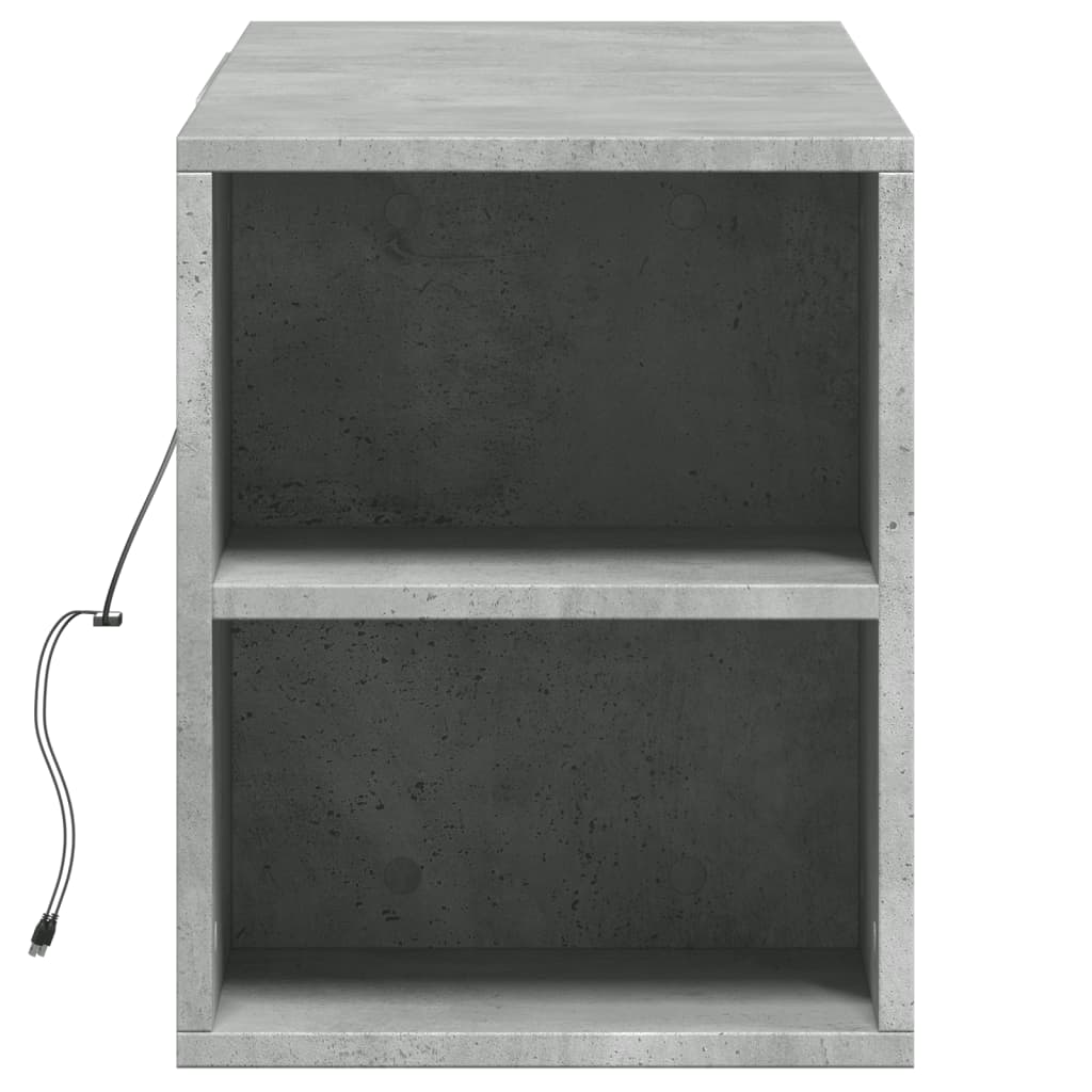 vidaXL TV Wall Cabinet with LED Lights Concrete Grey 135x31x39.5 cm