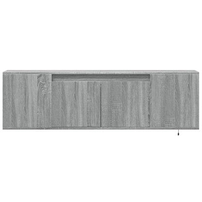 vidaXL TV Wall Cabinet with LED Lights Grey Sonoma 135x31x39.5 cm
