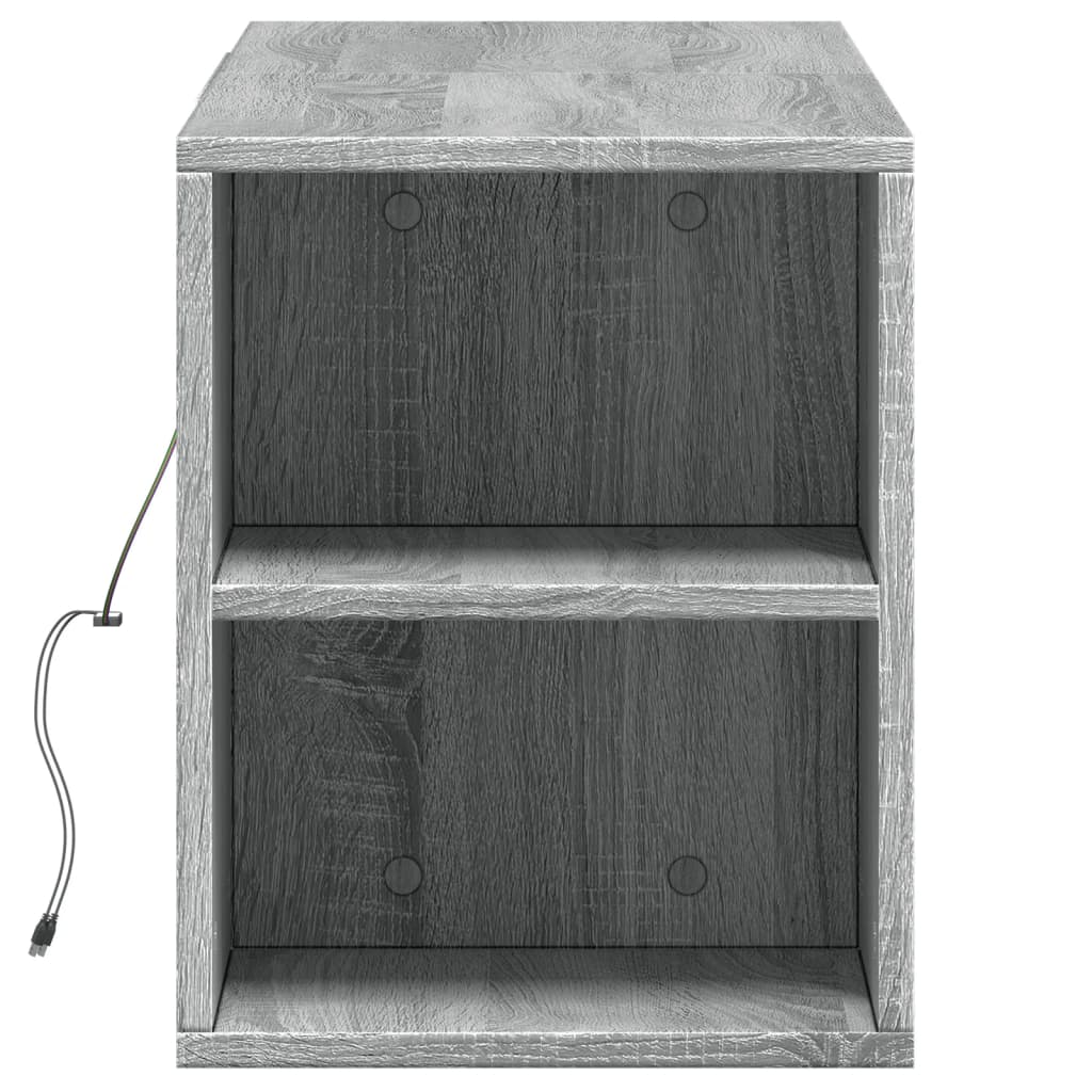 vidaXL TV Wall Cabinet with LED Lights Grey Sonoma 135x31x39.5 cm