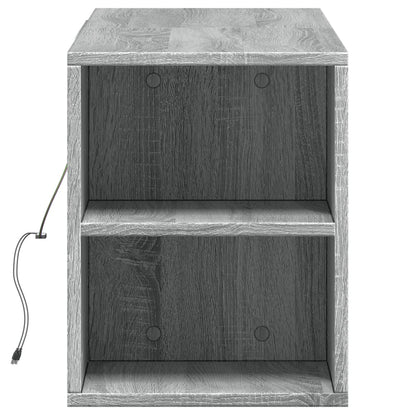 vidaXL TV Wall Cabinet with LED Lights Grey Sonoma 135x31x39.5 cm