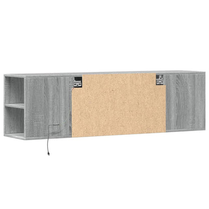 vidaXL TV Wall Cabinet with LED Lights Grey Sonoma 135x31x39.5 cm