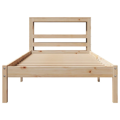 vidaXL Bed Frame without Mattress 75x190 cm Small Single Solid Wood Pine