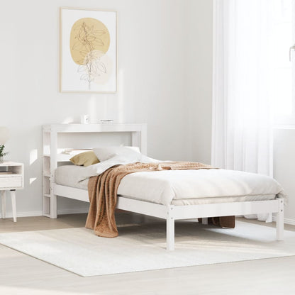 vidaXL Bed Frame without Mattress White 75x190 cm Small Single Solid Wood Pine