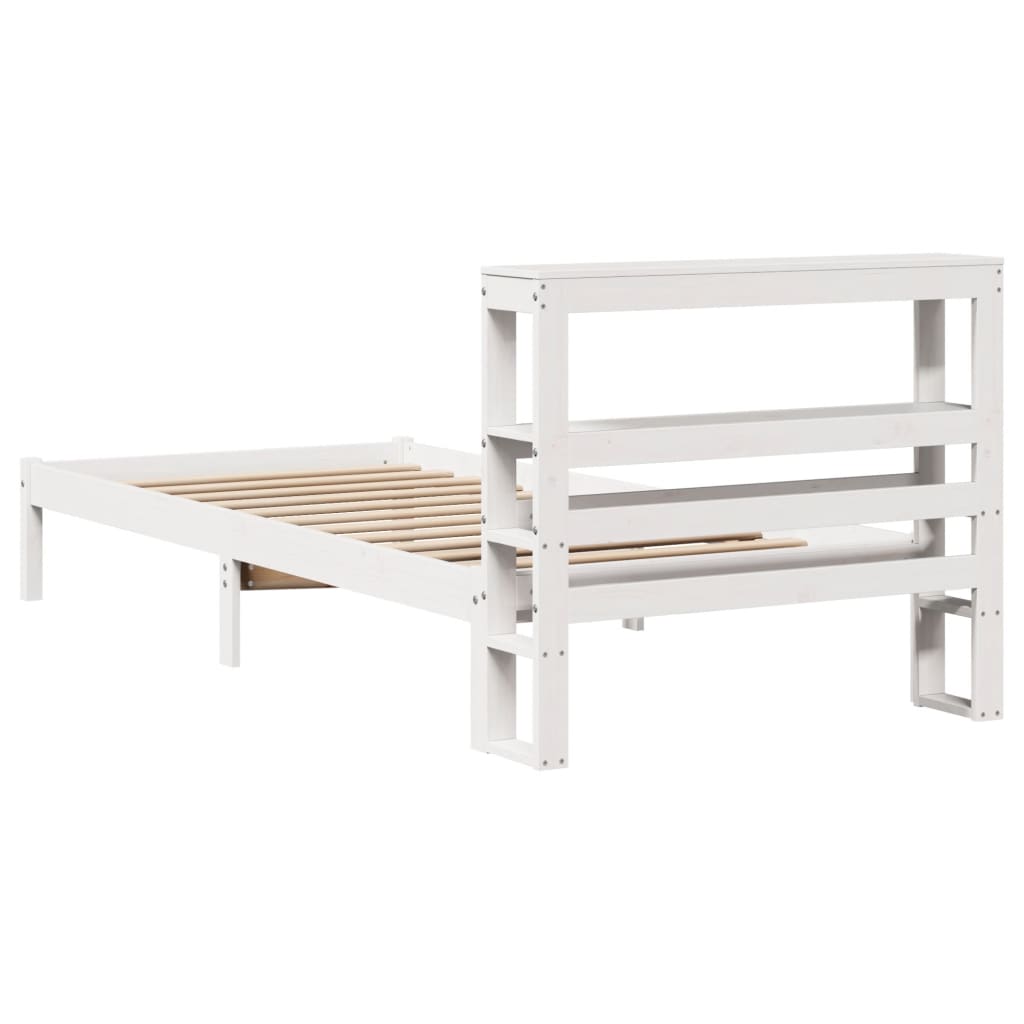 vidaXL Bed Frame without Mattress White 90x190 cm Single Solid Wood Pine