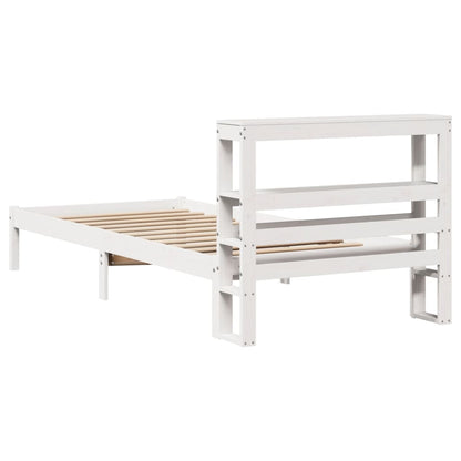 vidaXL Bed Frame without Mattress White 90x190 cm Single Solid Wood Pine