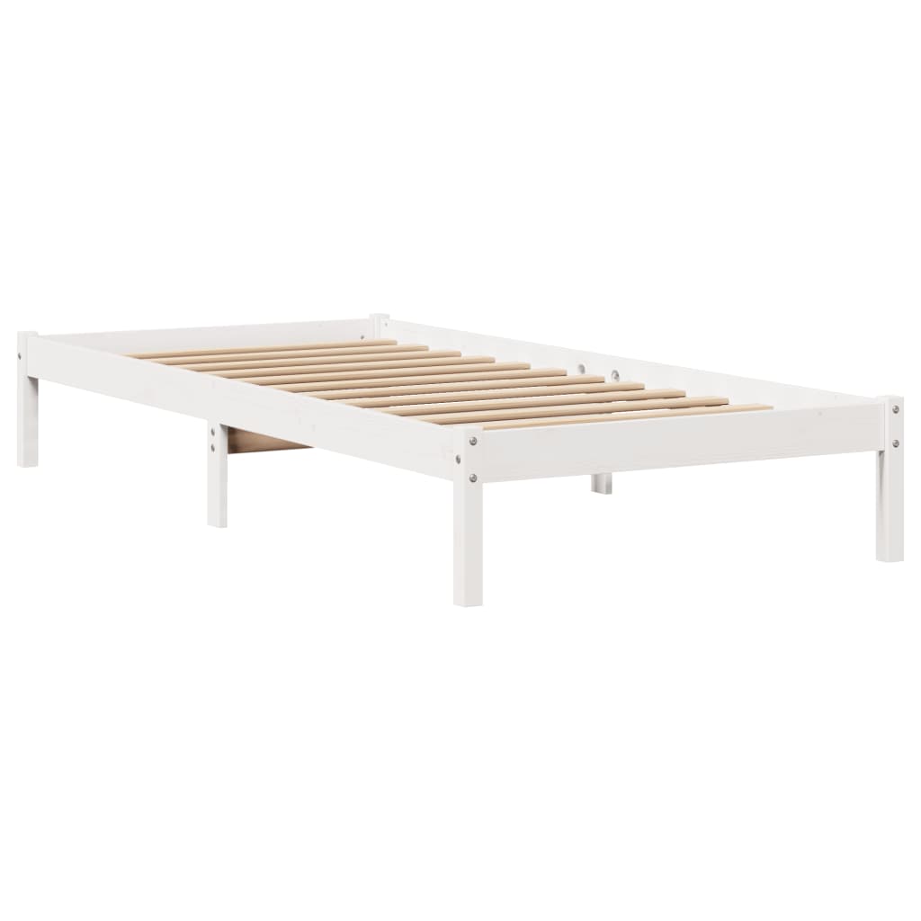 vidaXL Bed Frame without Mattress White 90x190 cm Single Solid Wood Pine