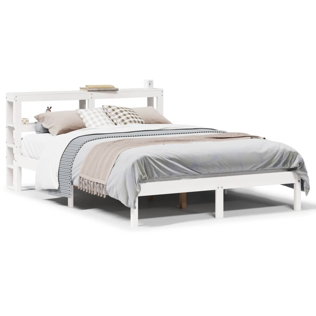 vidaXL Bed Frame without Mattress White 120x190 cm Small Double Solid Wood Pine