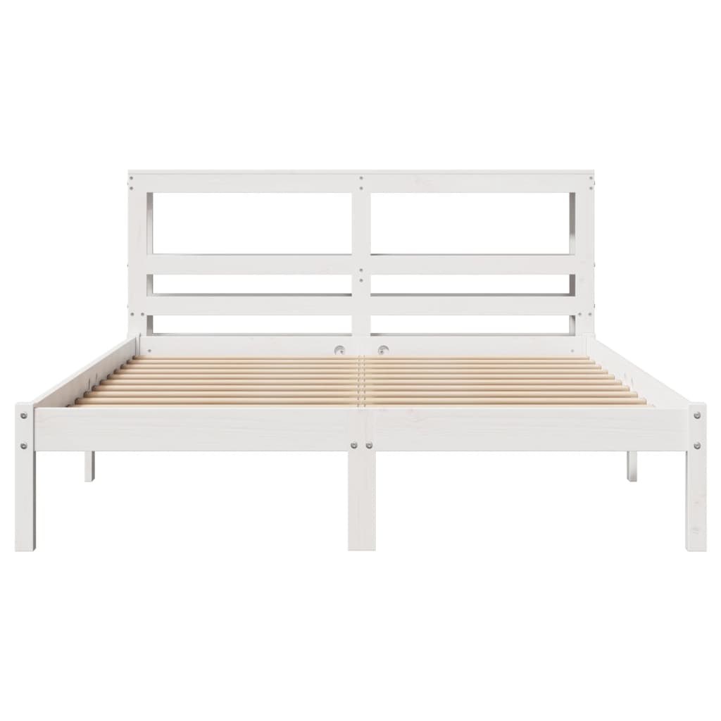 vidaXL Bed Frame without Mattress White 120x190 cm Small Double Solid Wood Pine