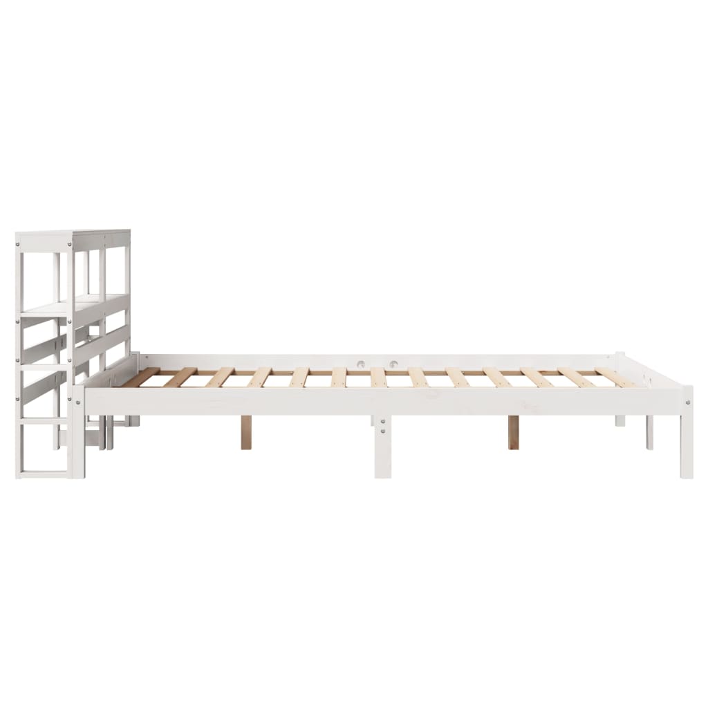 vidaXL Bed Frame without Mattress White 120x190 cm Small Double Solid Wood Pine