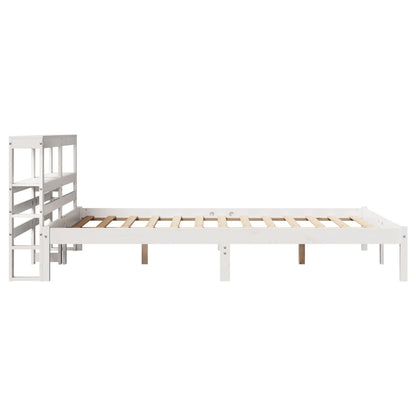 vidaXL Bed Frame without Mattress White 120x190 cm Small Double Solid Wood Pine