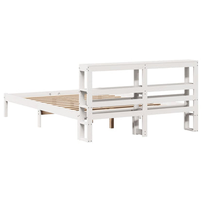 vidaXL Bed Frame without Mattress White 140x200 cm Solid Wood Pine