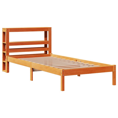 vidaXL Bed Frame with Headboard without Mattress Wax Brown 75x190 cm Small Single