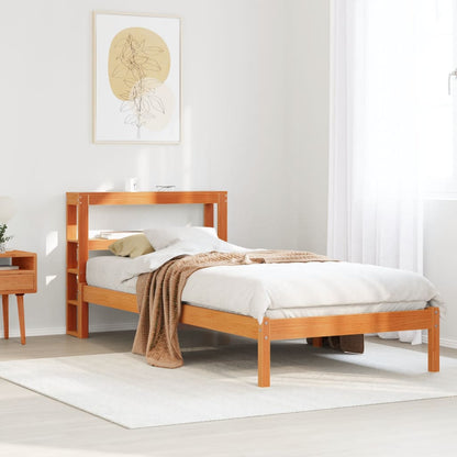 vidaXL Bed Frame with Headboard without Mattress Wax Brown 75x190 cm Small Single