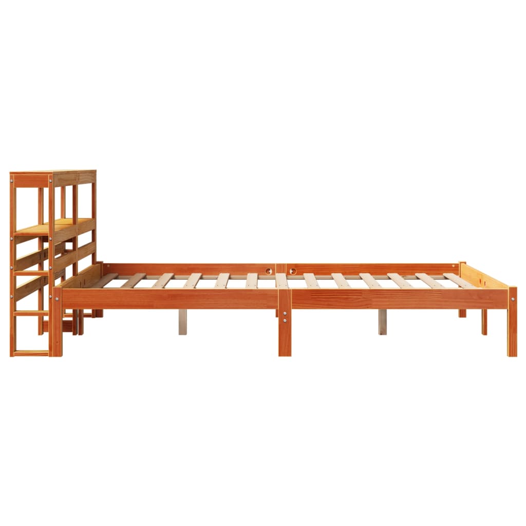 vidaXL Bed Frame with Headboard without Mattress Wax Brown 120x190 cm Small Double